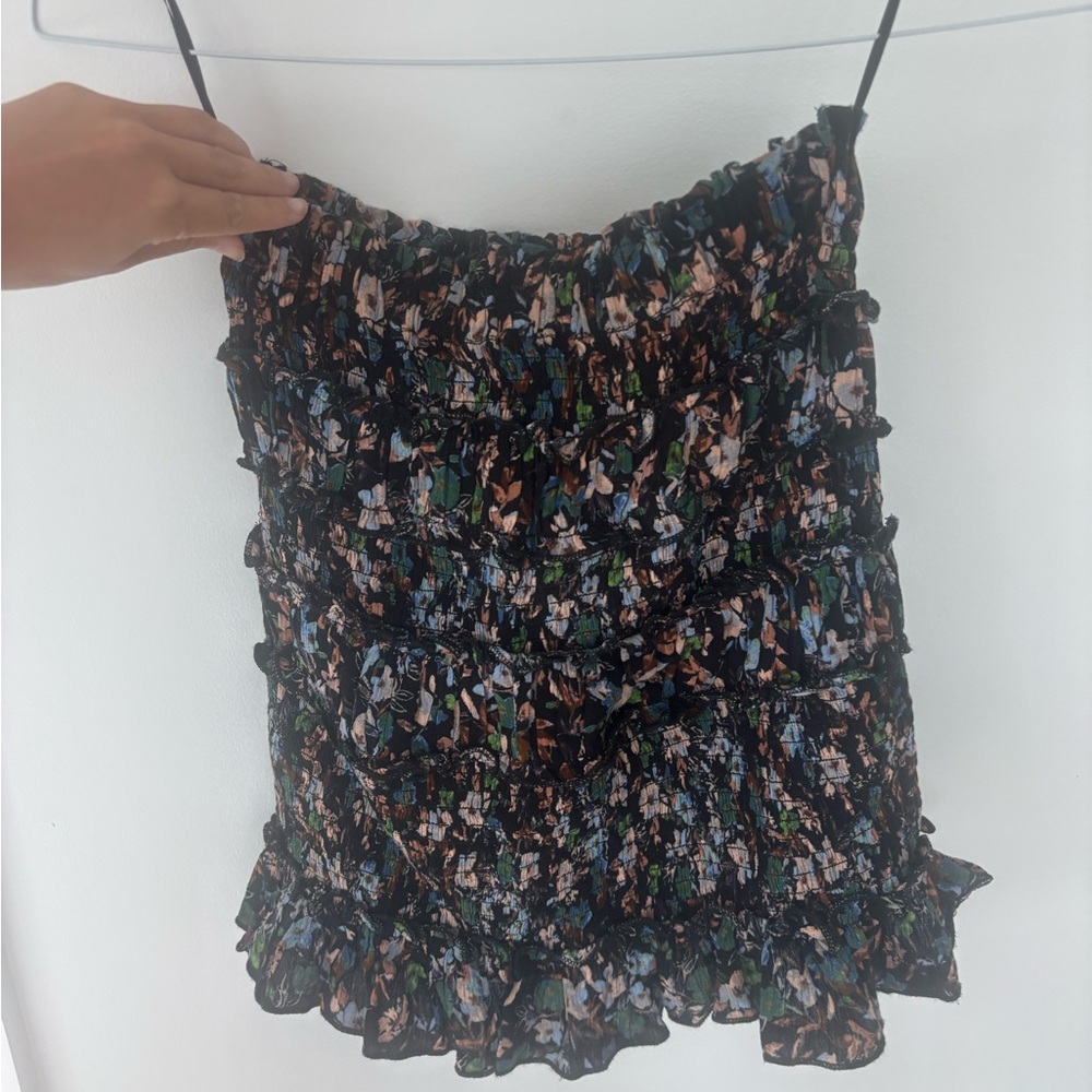 Skylar + Madison Mini Ruched Floral Skirt | Size M